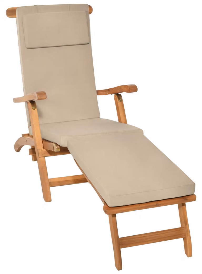 Beautissu Luxe ligstoelhoezen LoftLux DC, naturel, 175 x 45 x 5 cm