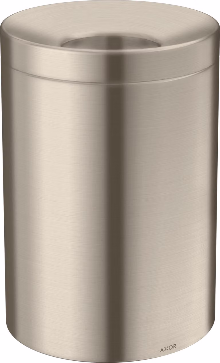 Hansgrohe Axor Uni Afvalbak, Rond, Vrijstaand, Geborsteld Nikkel