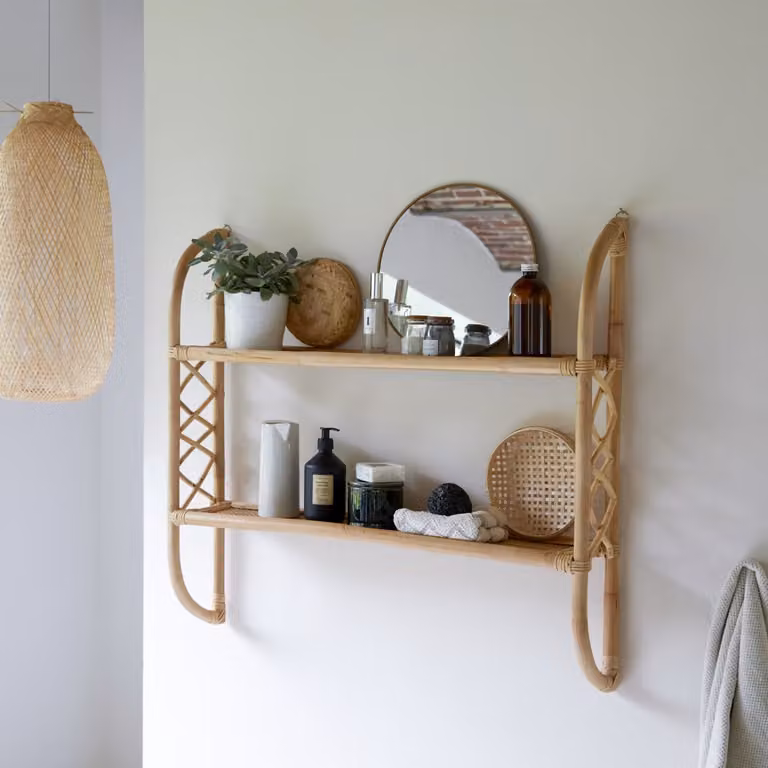 Tikamoon Badkamerrek Rattan - Beige - Wandmontage