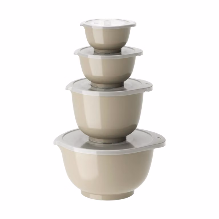 Rosti Margrethe Beslagkom Set - 8-delig - Humus - Mengkommen met deksels van 0,25 l, 0,5 l, 1,5 l en 3 l