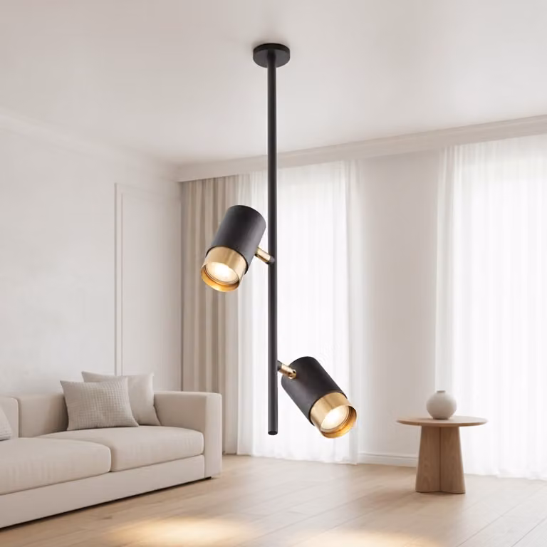 Lyora Pongo inbouw plafondlamp dubbel zwart en goud