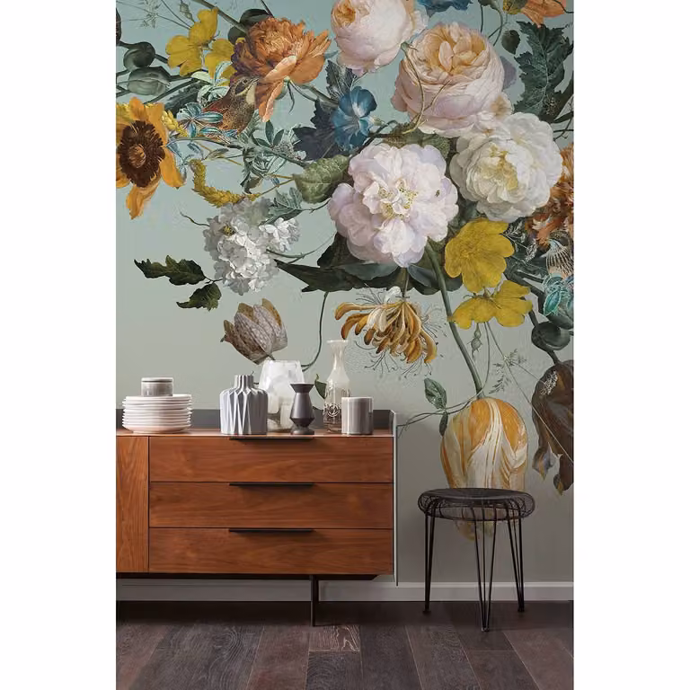 home24 Vlies-fotobehang Cultivé Floral Multicolour B: 200 cm, H: 250 cm