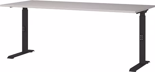 Germania bureau Downey in beige, grijs en zwart, in hoogte verstelbaar, B/D/H: 180 x 91 x 80 cm