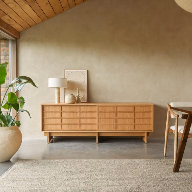 Tikamoon Miu Eikenhouten Dressoir - Bruin - Breedte: 200 cm