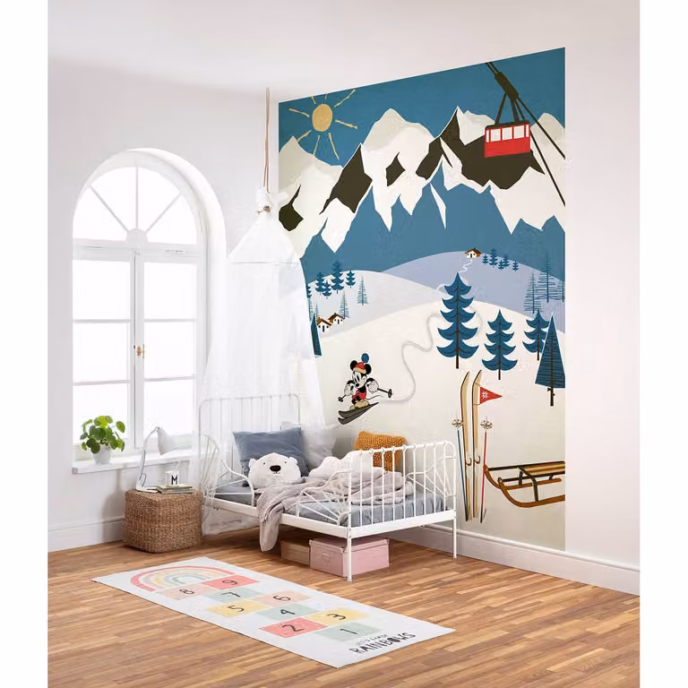 home24 Fotobehang Mickey Alpine, Meerdere kleuren, B: 200 cm, H: 250 cm