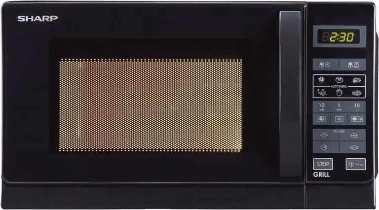Sharp R642BKW magnetron met grillfunctie, 20 liter, 800 W, zwart