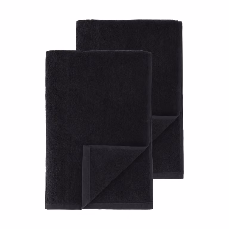 Scandi Living Drift badhanddoeken 2-pack - Zwart - 100 x 150 cm