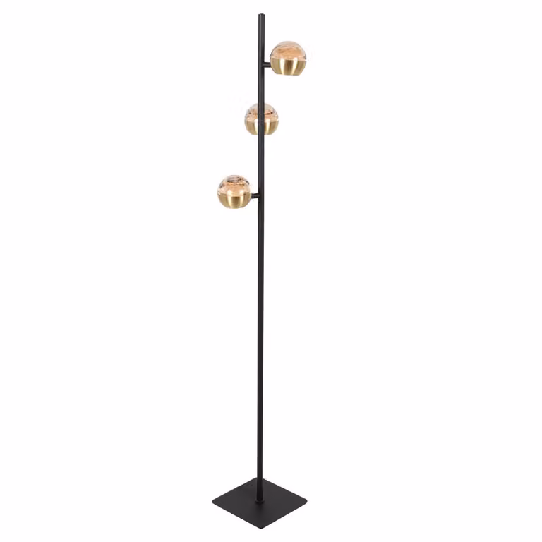 Steinhauer Belluno Led vloerlamp 3-lichts messing en glas