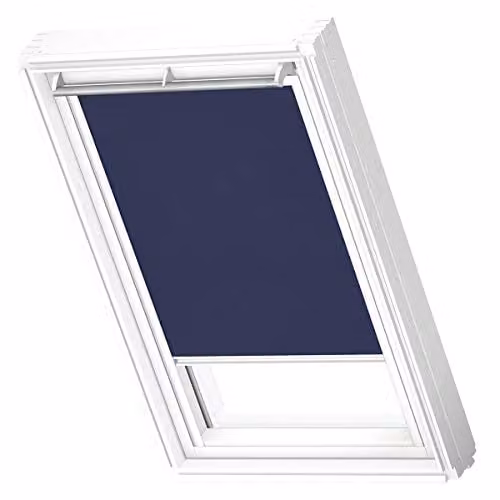 VELUX Lichtdoorlatend Rolgordijn RFL MK04 Donkerblauw met Witte Geleiders