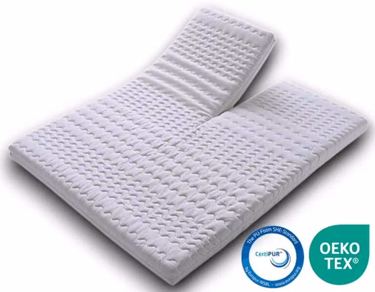 EasyBedden Split topper Matras van Koudschuim HR, 200 x 200 cm, Hoogte: 9 cm