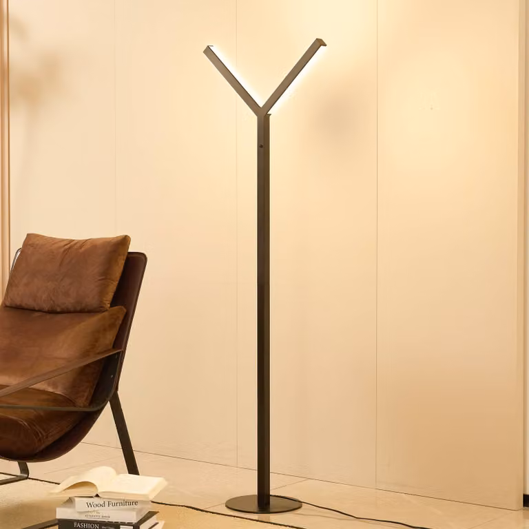 Lucande Ilian LED-vloerlamp, modern, zwart, metaal, dimbaar, Hoogte: 150 cm