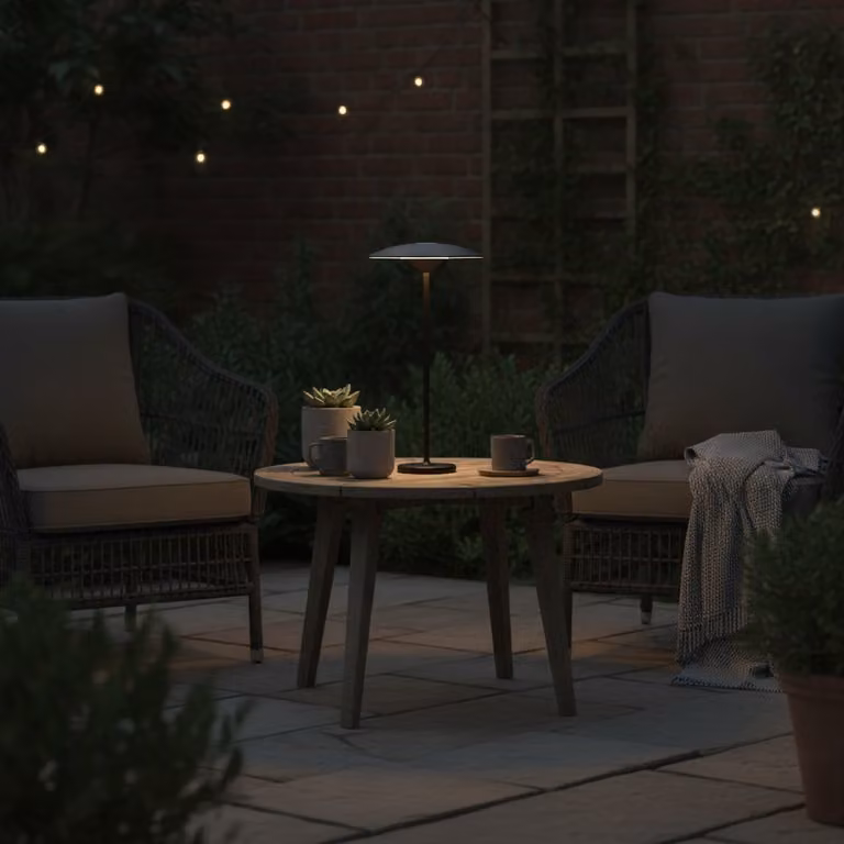 Nova Luce Fumo oplaadbare tafellamp zwart met dimfunctie en warm wit LED-licht
