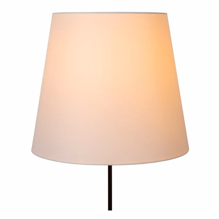 Lucide Pendio Vloerlamp - Zwart - Witte Stoffen Kap - Hoogte: 150 cm