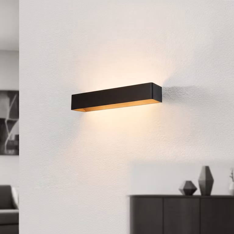 Artdelight Wandlamp Mainz XL LED zwart goud B: 50 cm