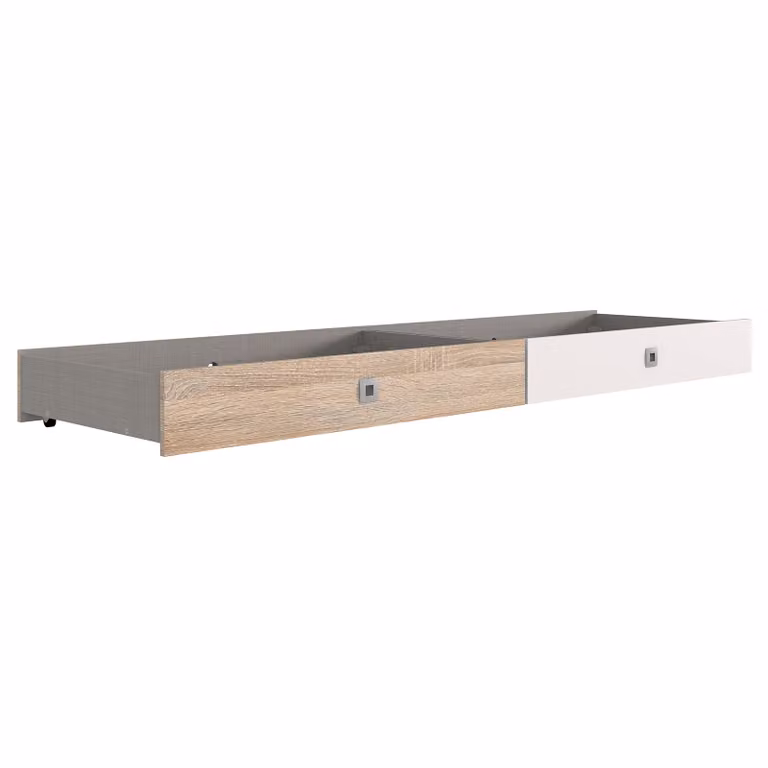 home24 Bedlade Joker voor eenpersoonsbed, wit, eikenhouten look, B: 100 cm, D: 60 cm, H: 16 cm