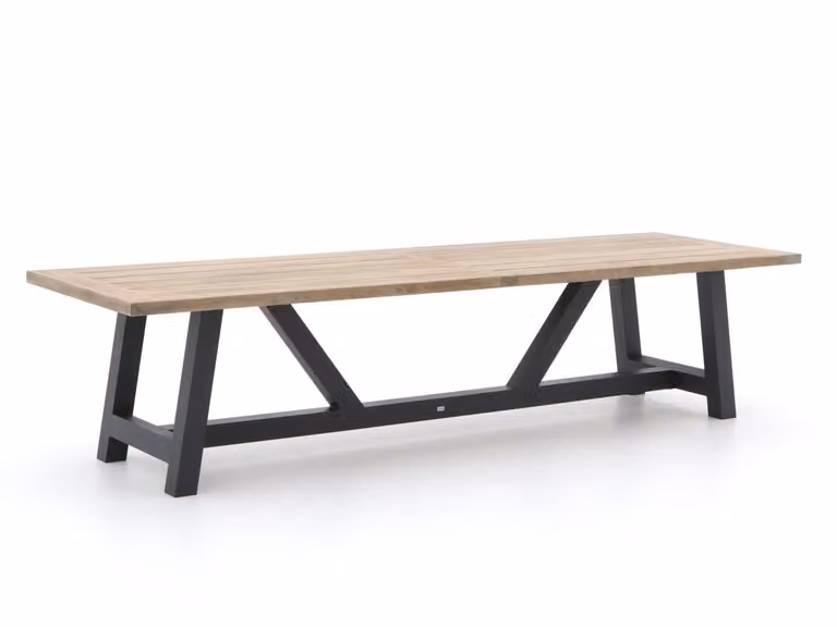 Bellagio rechthoekige tuineettafel van teakhout, uitbreidbaar, bruin of grijs