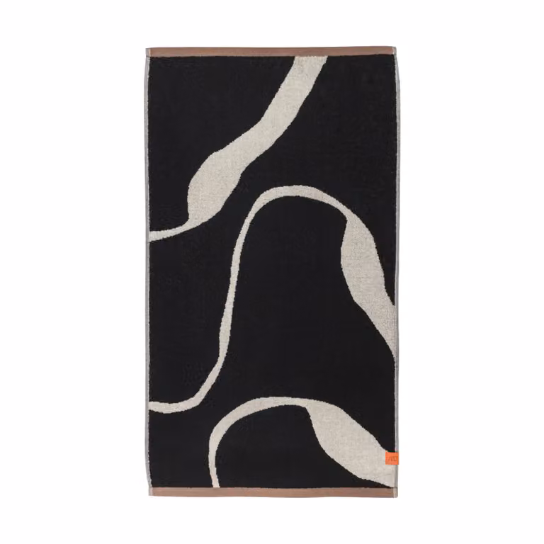 Mette Ditmer Nova Arte badhanddoek Black-off white Breedte: 70 cm, Lengte: 133 cm