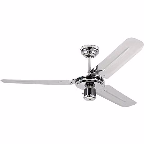 Westinghouse Lighting Industrial Plafondventilator met drie bladen, Chroom, 122 cm
