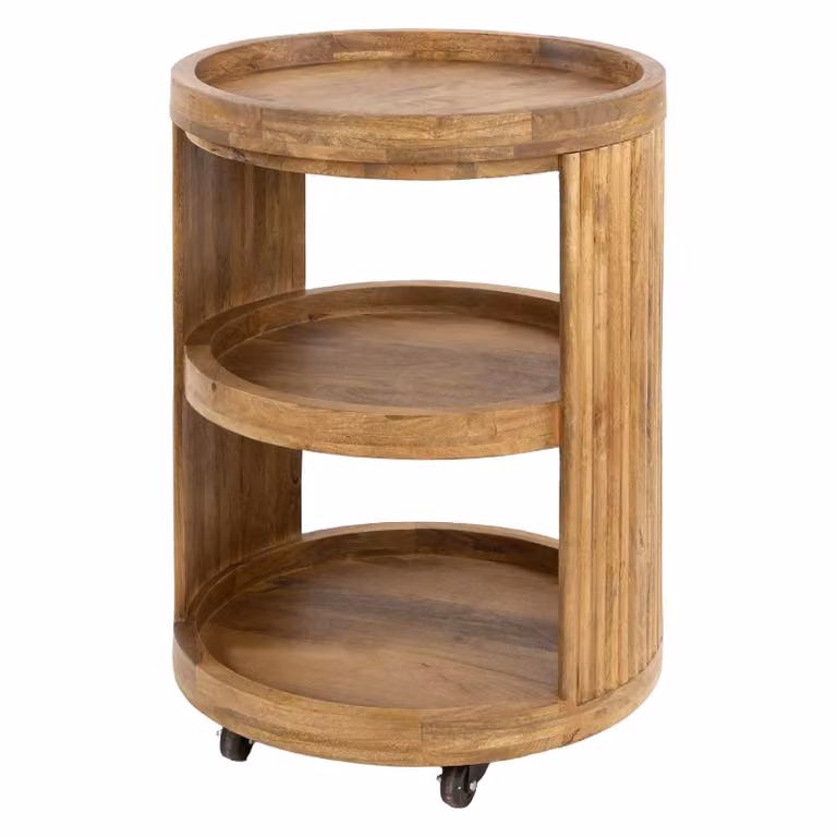 Nest of Nora Wijntrolley Sari met wielen - Serveerwagen van mangohout