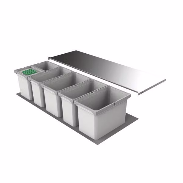 Naber Cox Box 275 S/1200-6 Vuilnisbak voor bestaande uitschuifsystemen, lichtgrijs