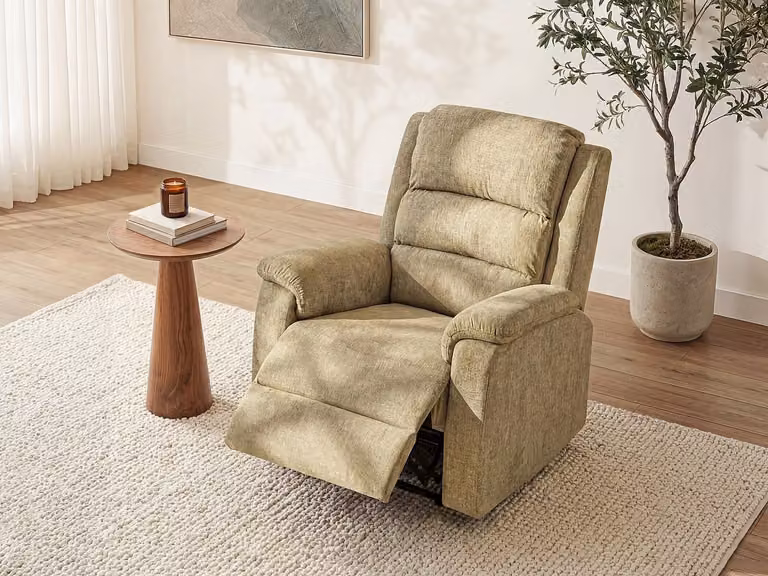 Elektrische relaxfauteuil NEVERS in beige stof
