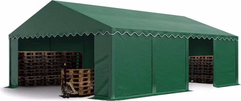 TOOLPORT Opslagtent 5x8 m met waterdicht donkergroen PVC zeil 700 N