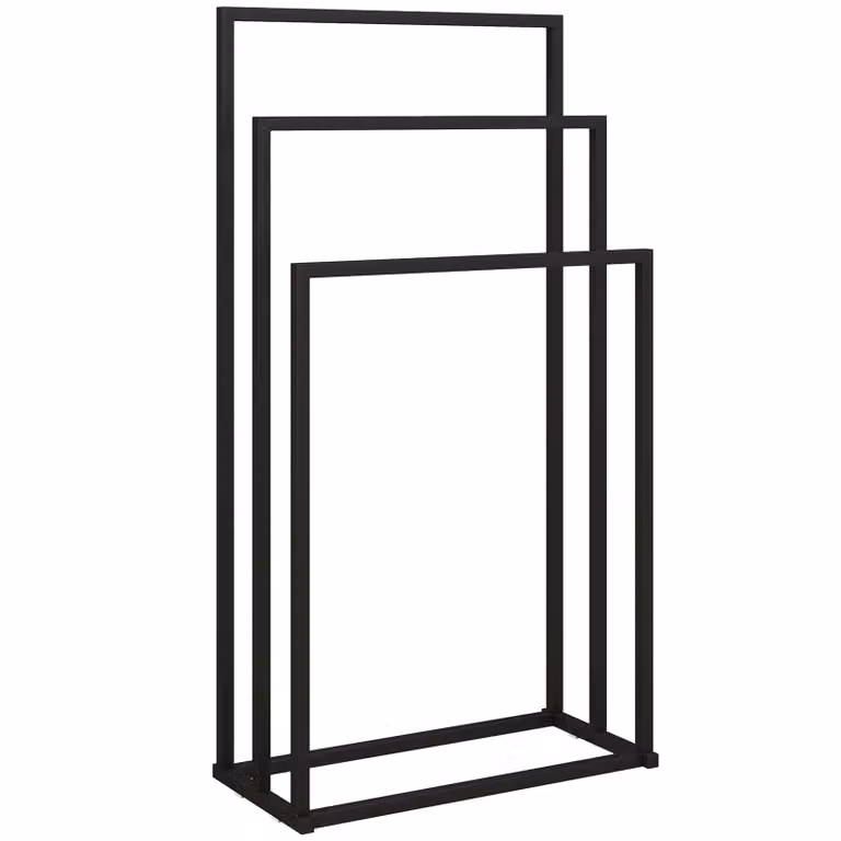 HOMCOM Handdoekhouder staand met 3 stangen, handdoekladder van staal, B/D/H: 45 x 21,5 x 85 cm