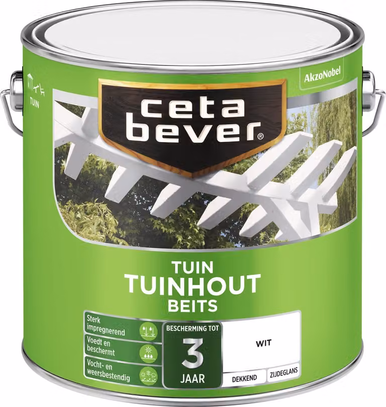 Cetabever Tuinbeits voor tuinhout dekkend - Wit - 2,5 l