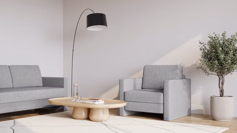 BRUNO slaapstoel Aurora zilvergrijs met massief houten frame en boxspringcomfort