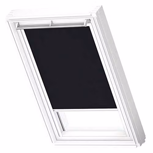 VELUX Lichtdoorlatend Rolgordijn RFL MK06 met Witte Geleiders, Zwart