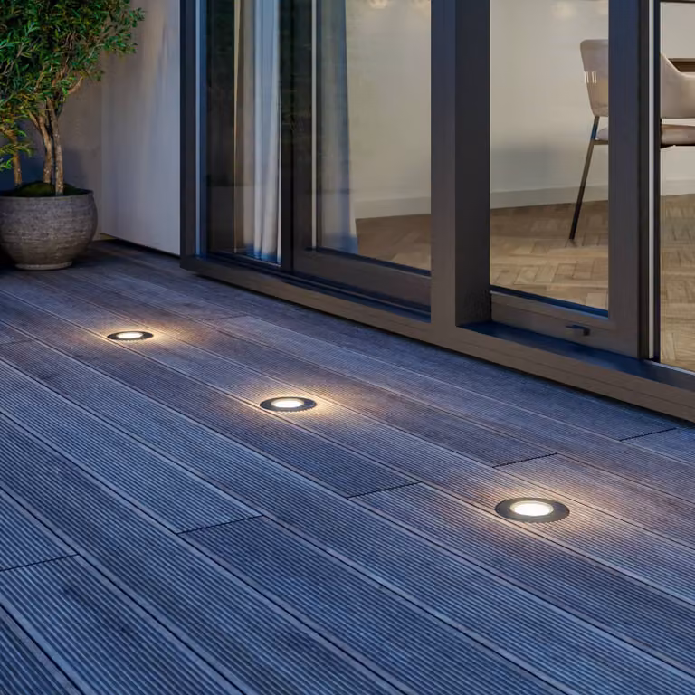 Lucande Ava LED grondspot inbouwlamp, rond, grijs, Ø 12 cm, IP67