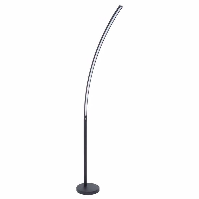 Highlight Booglamp Slim zwart met LED en dimfunctie, Hoogte: 176 cm