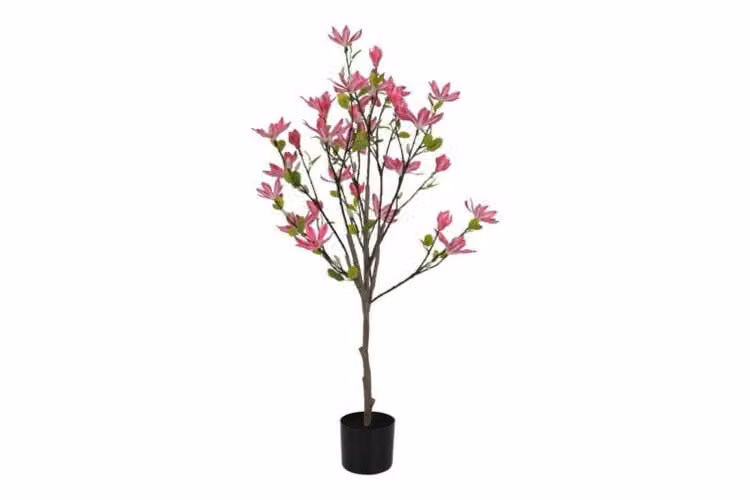 Countryfield zijden Magnolia Loebneri plant, roze, 120 cm