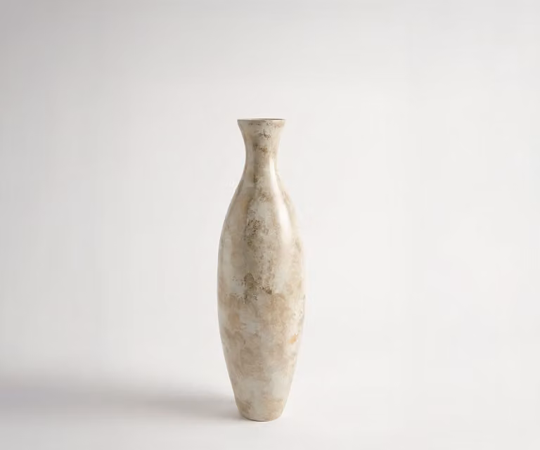 DELIFE Vaas Nuvia Handgemaakt Glas Alabaster Gold B: 20 cm, D: 20 cm, H: 68 cm