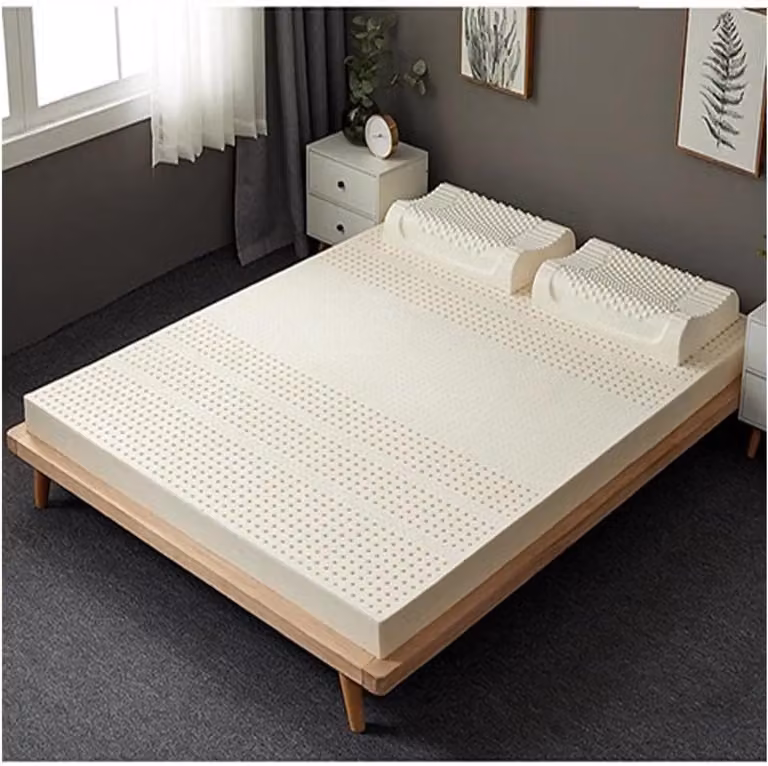 Wit Latex Matras Topper voor Comfortabel en Drukverlichtend Slapen B/D: 180 x 200 cm