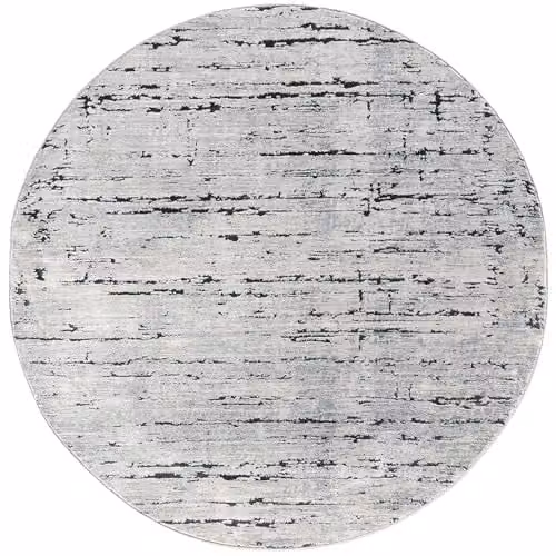 Tesso Living Rond Vloerkleed Modern Abstract Grijs - Laagpolig Tapijt voor Woonkamer