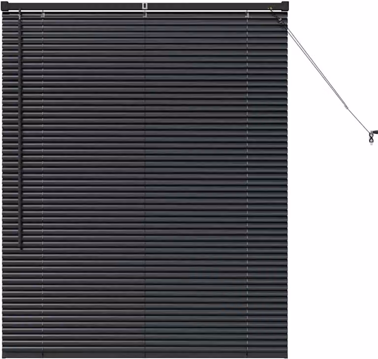 vidaXL Venetiaanse jaloezie Zwart Aluminium B: 130 cm, H: 105 cm, 25 mm