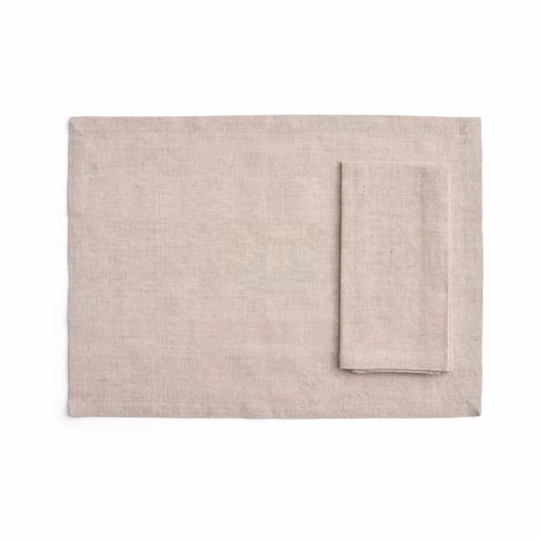 HAY Tavolo placemat en servet 4-pack linen beige