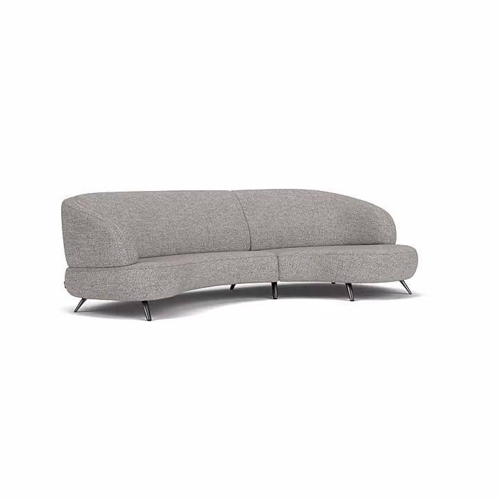 Prominent Hoekbank Miami - Zwart/Grijs - Stof - Modern L-vormig