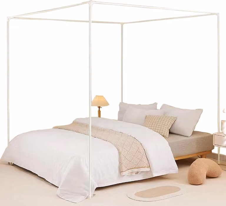 Zwart metalen hemelbed frame voor volwassenen