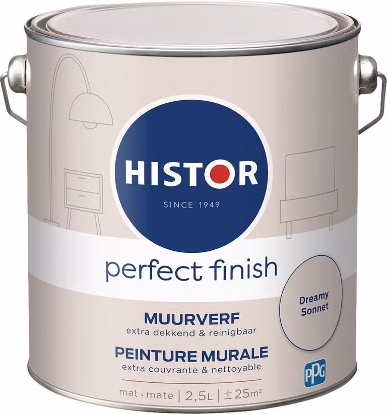 Histor Perfect Finish Muurverf Mat Dreamy Sonnet Crème - 2,5 l