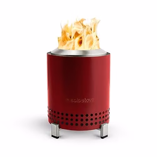 Solo Stove Mesa Vuurplaats voor op tafel met standaard en rookarm, Rood, 17,5 x 13 cm