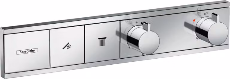 Hansgrohe RainSelect f UP-Thermostaat met 2 uitgangen, chroom, inbouwset met safety stop en waterbesparende functie