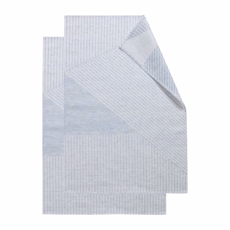 NJRD Stripes keukenhanddoek 2-pack Blauw-wit 47 x 70 cm