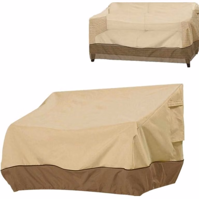 Waterdichte bankhoes van Oxford-stof voor buiten, UV-bestendig en winddicht, bruin, B/D/H: 193 x 83 x 84 cm