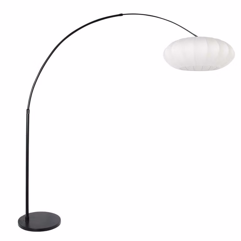 Steinhauer Booglamp Sparkled Light zwart met witte kap