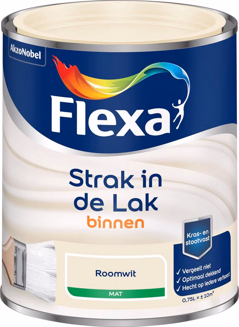Flexa Strak In De Lak Binnenlak Mat - Roomwit - 750 ml