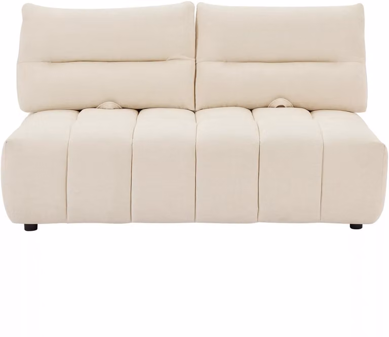 APOLIU Meridienne voor 2 personen met verstelbare rugleuning in beige textielstof