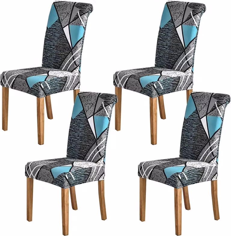 Ibenzoa Set van 4 Stretch Stoelhoesjes voor Eetkamerstoelen, Afneembaar en Wasbaar