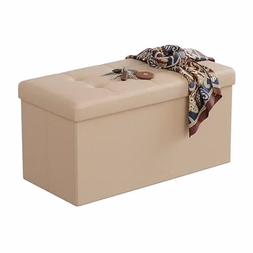 Relaxdays moderne zitbank van kunstleer in beige
